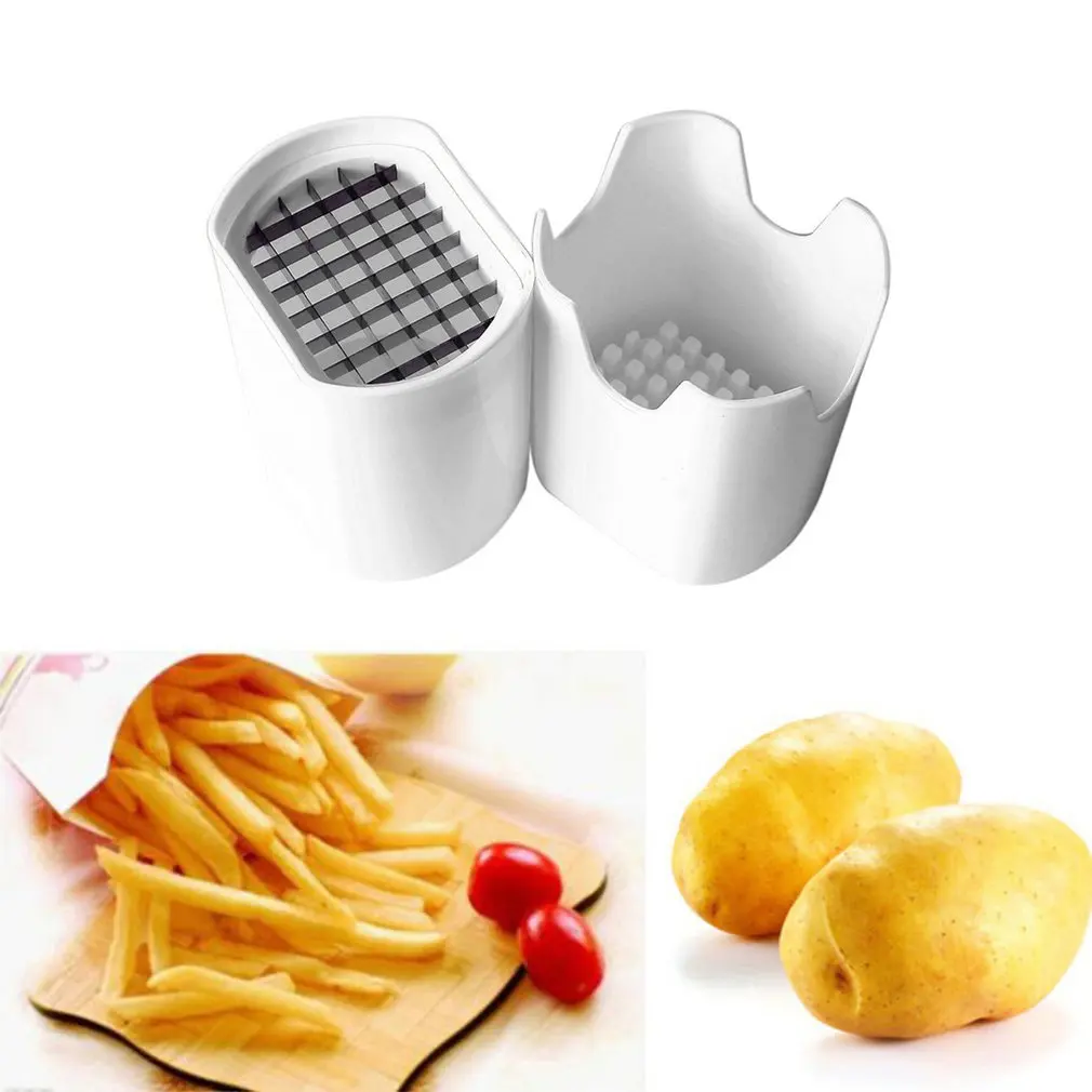 Potato Chips Cutting Box Press Cutter Cup Plastic Slicer Chopper Chips French Fries Making Tool Potato Cutting Kitchen Gadgets images - 6