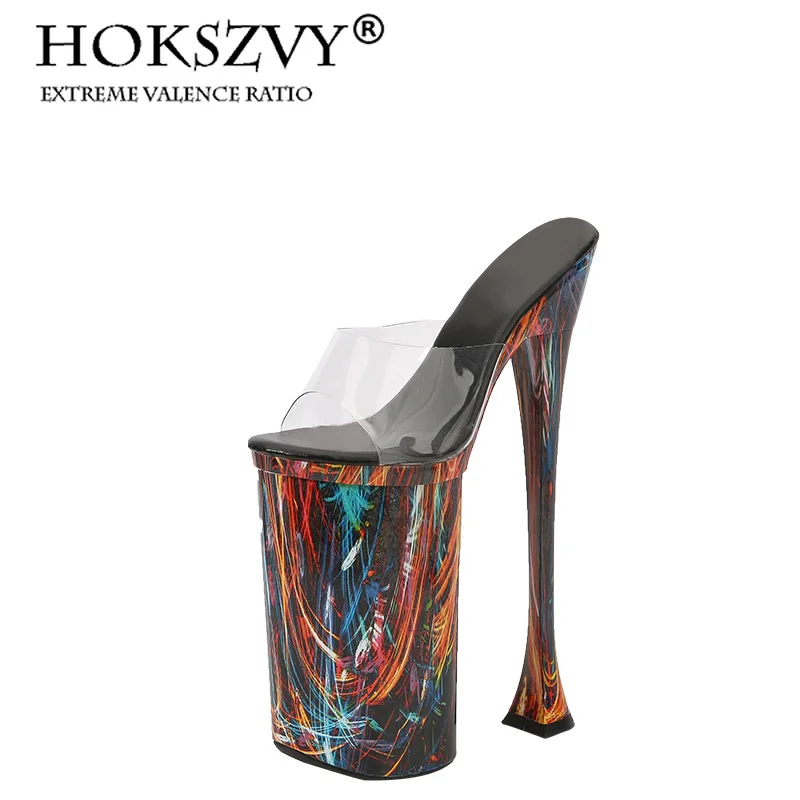 

HOKSZVY 10326 Series 26CM Heel cm 16 Platform Nightclub Ultrahigh Heels Slippers Female Walk Show Steel Pipe Dance Shoes LFD