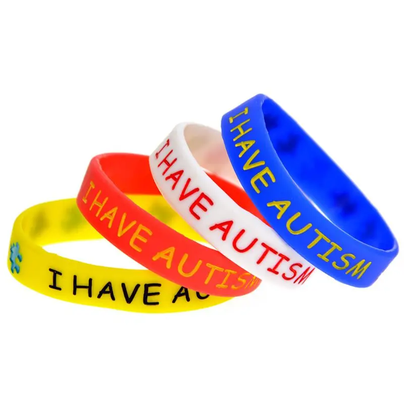 

I Have Autism Awareness Puzzle Silicone Daily Reminder Kids Bracelet Bangles Colouring Children's Wrist Band
