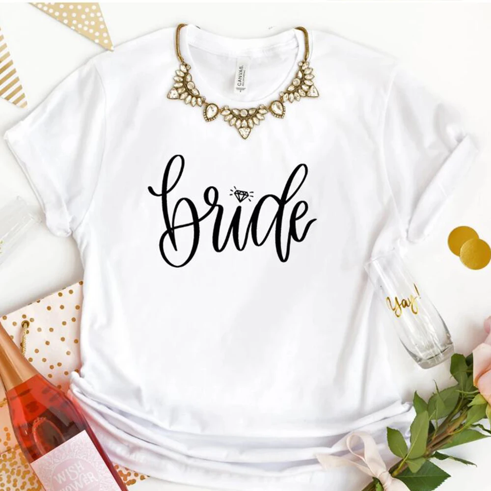 Надпись Bride Tribe я делаю экипажа футболка Для женщин Модный свадебный подарок