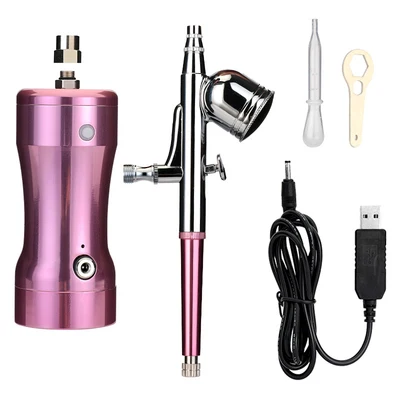 

Dual Action Airbrush Kit Compressor Portable Air Brush Paint Spray Gun For Nail Art Desgin Tattoo Cake With EU Adapter