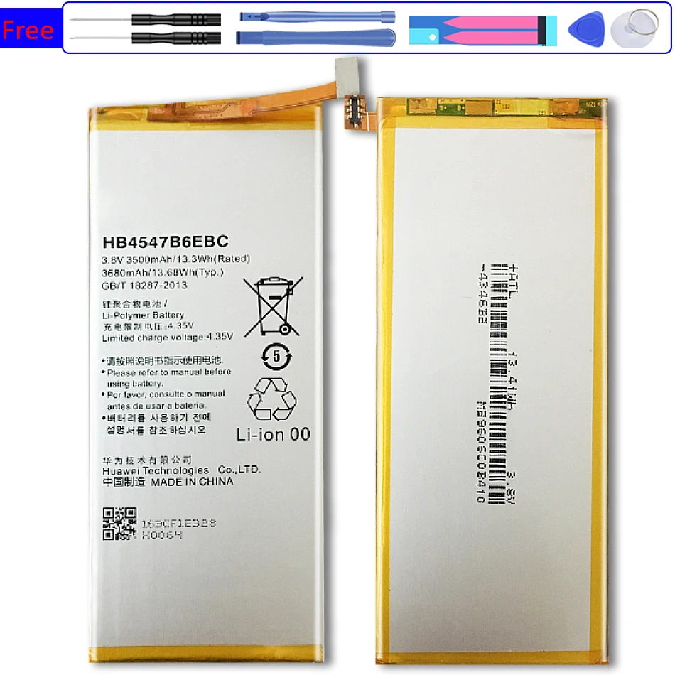 

For Hua Wei HB4547B6EBC Battery For Huawei Honor 6 Plus Honor6 plus PE-TL20 PE TL20 PE-TL10 PE-CL00 PE-UL00 Batteries +Tools