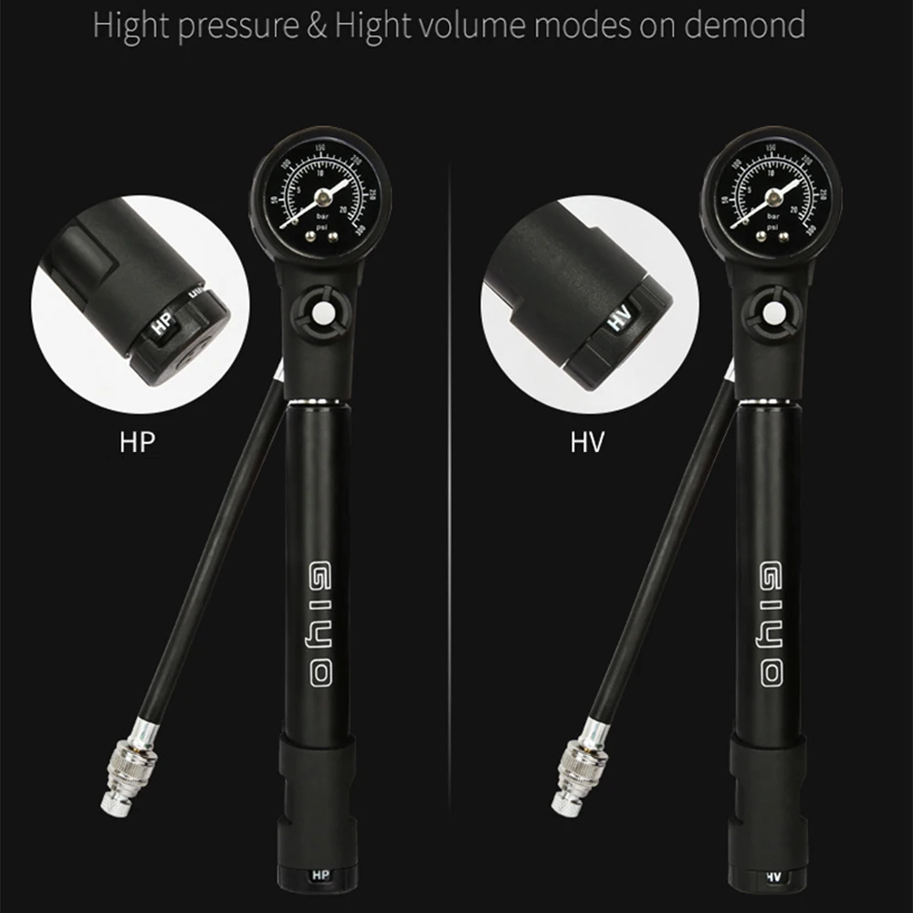 

GIYO Bicycle Pump MTB Shock Fork Pump Bike Motor Tyre Inflator Bicycle Mini Tire Pumping Gauge Cycling Accessories