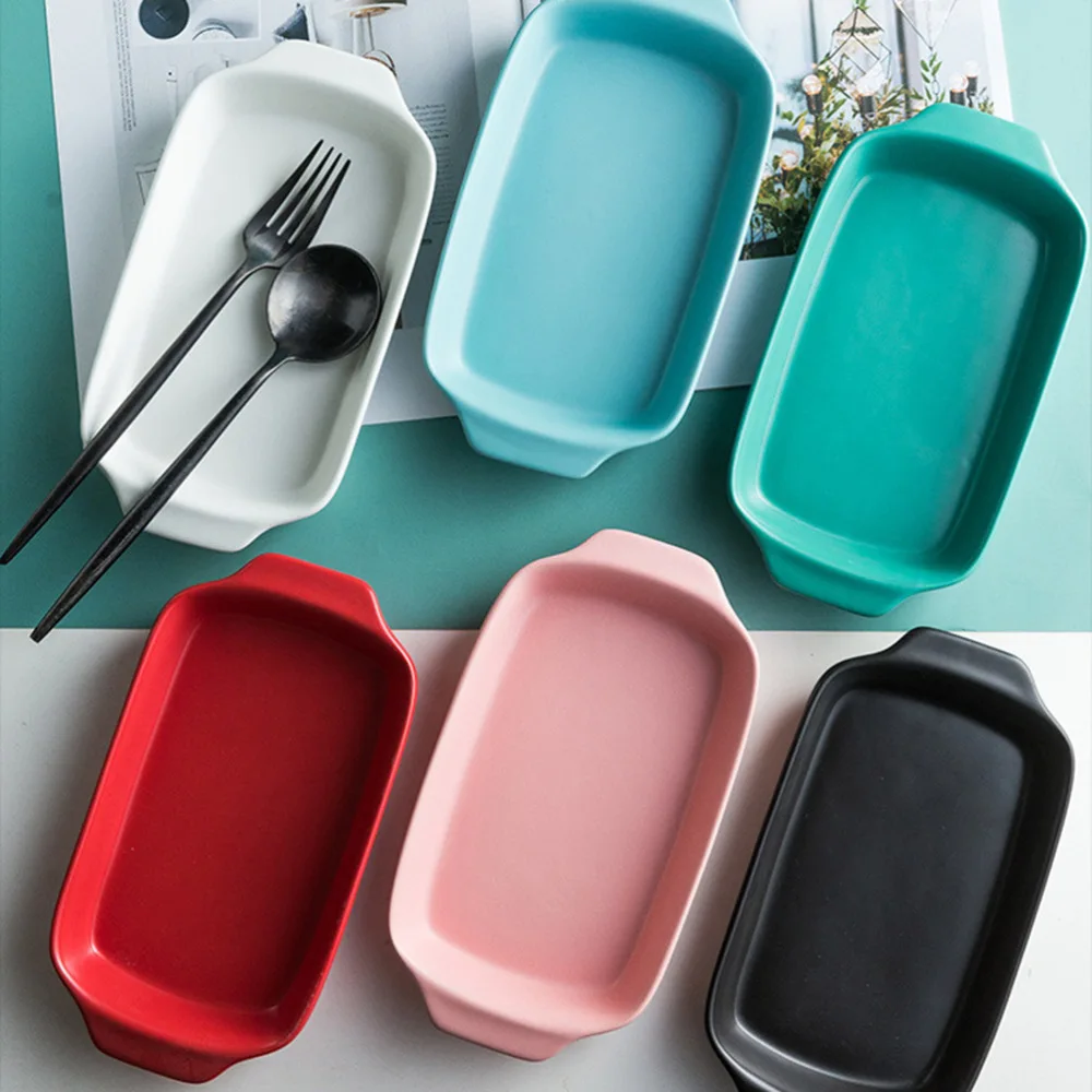 

Rectangle Baking Tray Practical Household Baking Plate Cake Bread Baking Tray for Home Kitchen Bakery (Red)