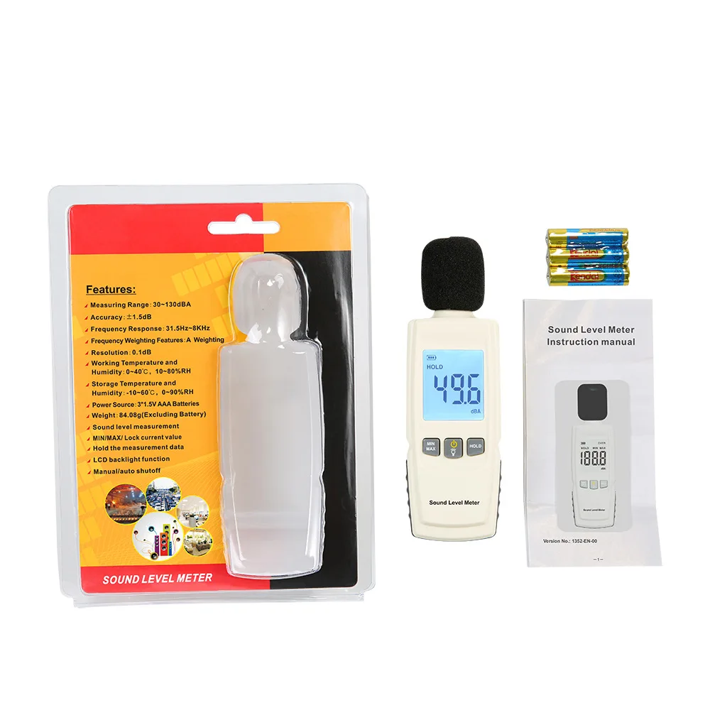 

Digital Sound Level Meter Noise Tester DB Decibel Meter In Decibels Noise Audio Detector Auto Microphone GM1352 30-130dB