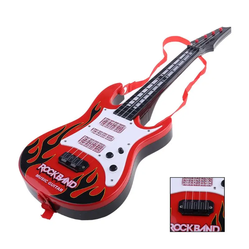 

New Arrival Funny Electric Guitar Toy Fire Rock Band Music Electric Guitar Musical Instruments Educational Toy Kids Gifts