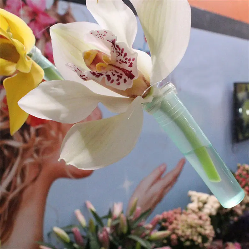 

25pcs/set Flower Nutrition Tube Plastic Durable Floral Water Tubes with Cap Garden Keep Fresh Hydroponic Container for Flowers