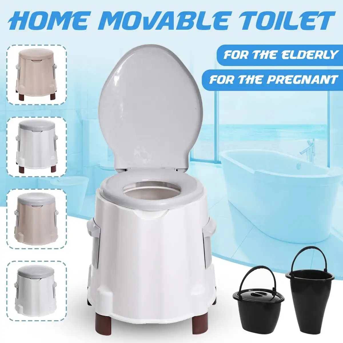

Portable Toilet Seat Old Elderly Pregnant Woman Home Bathroom Indoor Removable Potty Commode Toilets Spittoon Seat 40cm 47cm