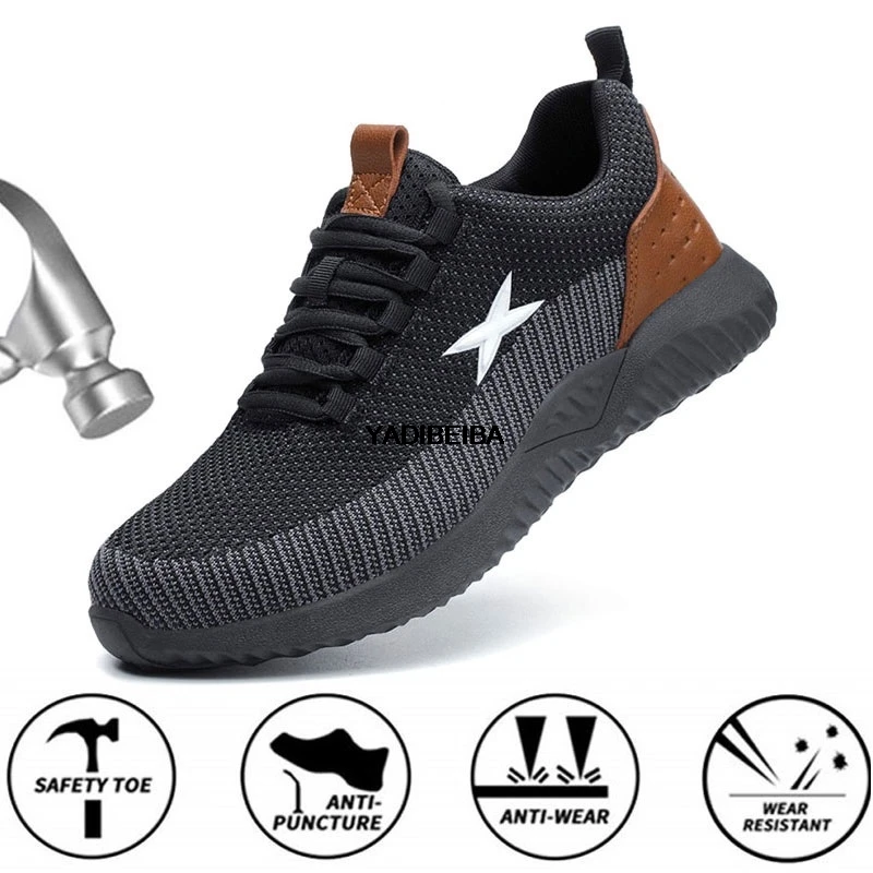 

Safety Work Shoes Men with Steel Toe Cap Construction Work Boots Breathable Men Work Safety Sneakers New Safety Footwear Shoes