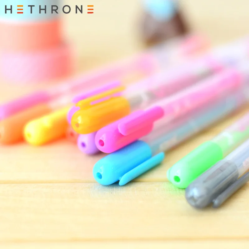 Hethrone милые 10 шт 0 38 мм чернильная гелевая ручка яркий цвет Марка набор поставки