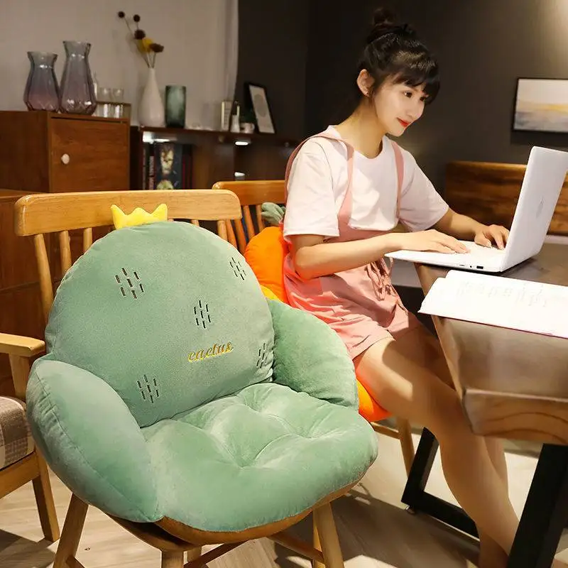 Coj&iacute;n de felpa con dibujos de zanahoria, dinosaurio, cerdo, Animal, para silla, coj&iacute;n para asiento trasero de oficina en casa, almohada de soporte Lumbar antideslizante-2