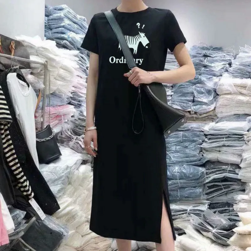 Женское платье с принтом зебры однотонное простое свободное Повседневное