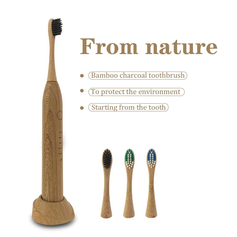 

Bamboo Electric Toothbrushes Nylon Bristles- Biodegradable Natural Eco-Friendly Compostable Vegan Reusable