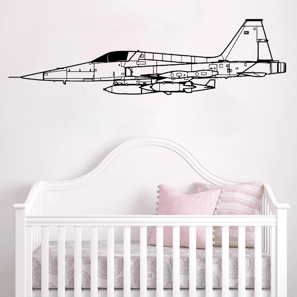 

Jet Aircraft Wall Sticker Aviation Plane Vinyl Decal Fighter Kids Room Decoration Air Force Boys Bedroom Decor Removable Mural