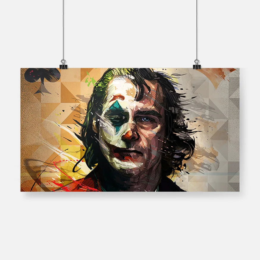 

Joker 2019 Film Poster Framed Wooden Frame Canvas Painting Wall Art Decor Living Room Bedroom Study Home Decoration Prints
