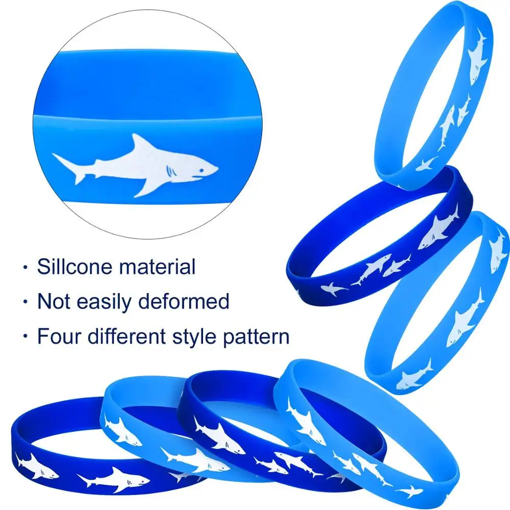 16 шт. Акула вечерние свадебные сувениры резиновый Напульсник браслет под морская