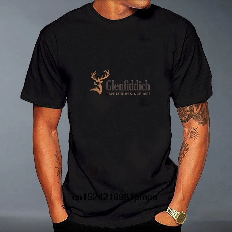 Повседневные футболки Glenfiddich с принтом логотипа графические мужские топы