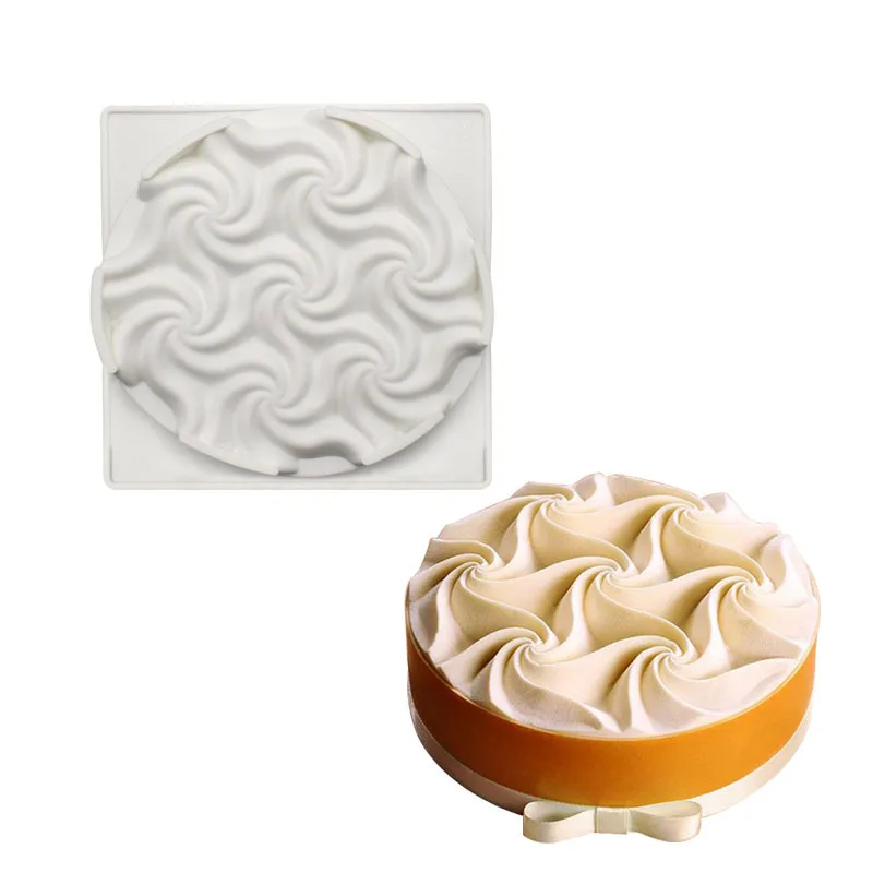 

1PC Cream shape wavy silicone rubber fondant mold chocolate mold making mousse baking cake tool DIY Qifeng cake cheese ice cream