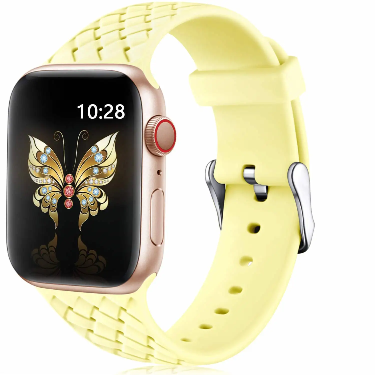 Силиконовый ремешок для apple watch 4 band 44 мм 40 мм iwatch band 42 мм 38 мм тканый браслет с узором ремешок для часов apple watch 4 5 3 2 1