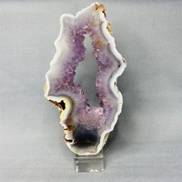 200mm halo geode amethyst milk agate mineral marker crystal and stone healing home spirit decoration gifts and witchcraft altars