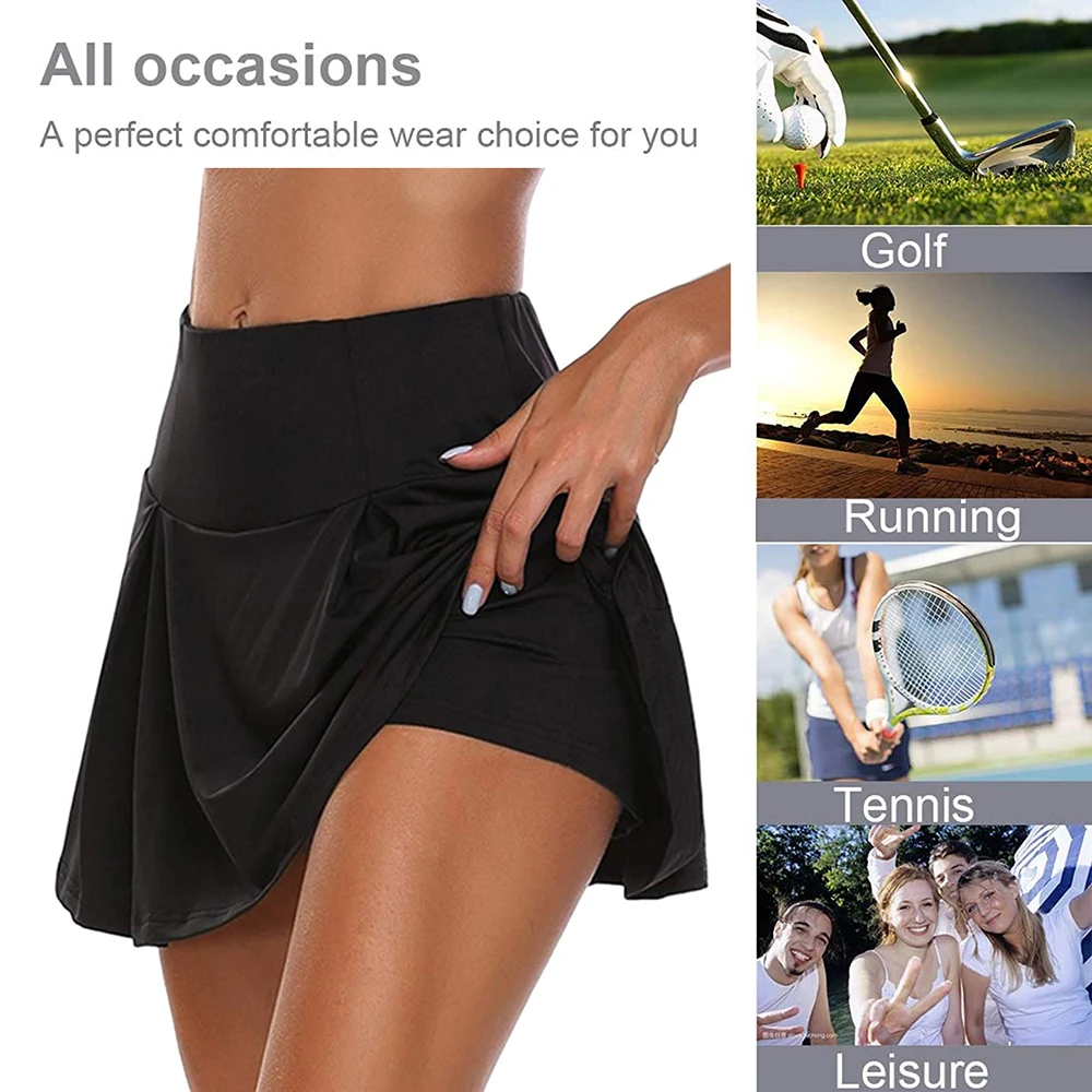 

Gym Women Running Shorts Skirt High Waist Print New Shorts Mesh Double Layer Patchwork Fitness Shorts Sports Short Skirt