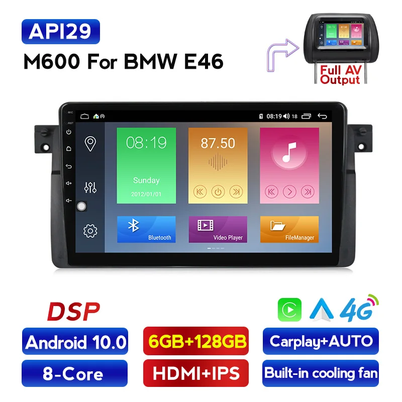 Автомобильный мультимедийный DVD плеер Android 10 0 2DIN для BMW 3 серии E46 M3 с радио GPS