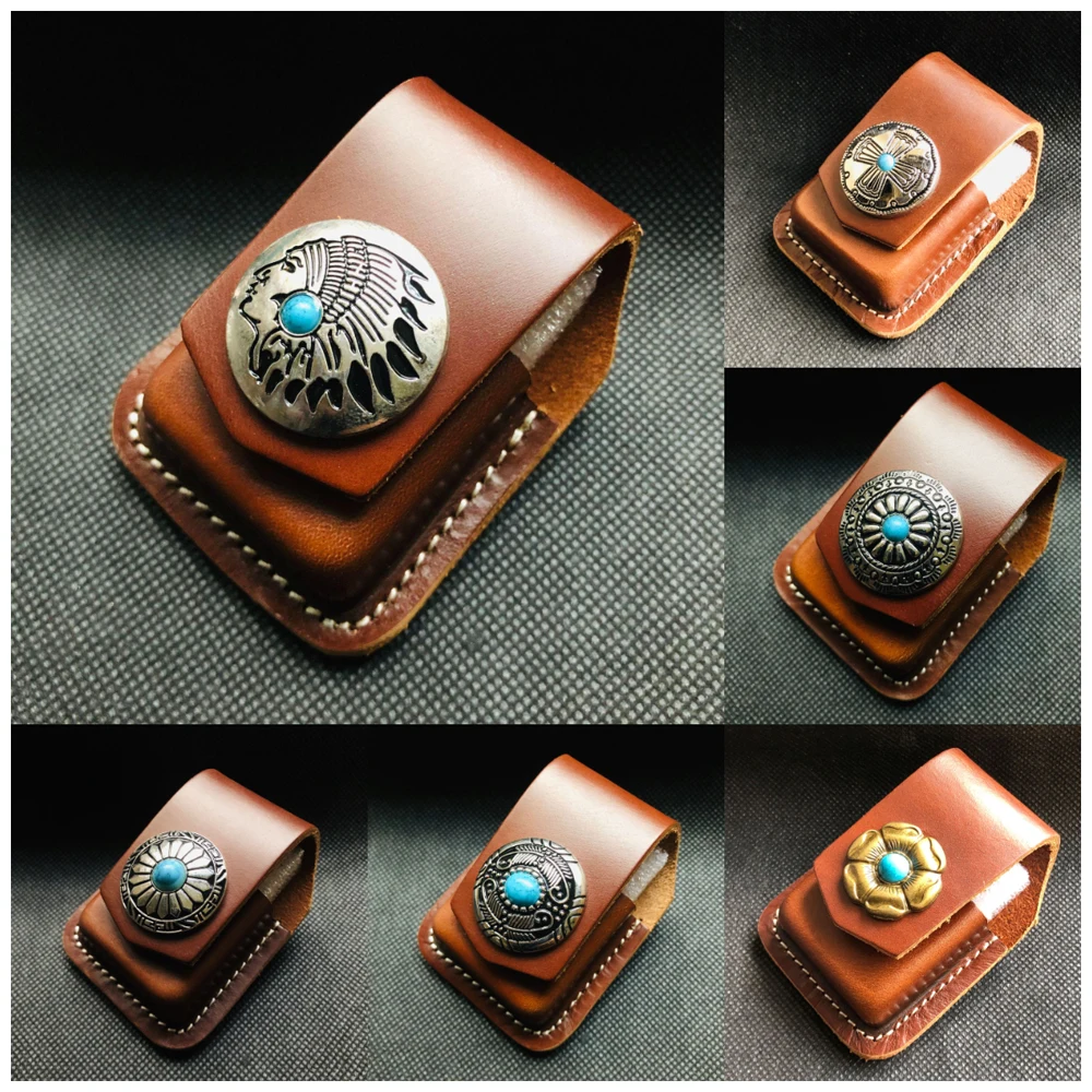 

High Quality Genuine Leather Kerosene Oil Lighter Belt Case Waist Bag For Zippo Zorro Fashion Lighters Smoking Gadgets Man Gift