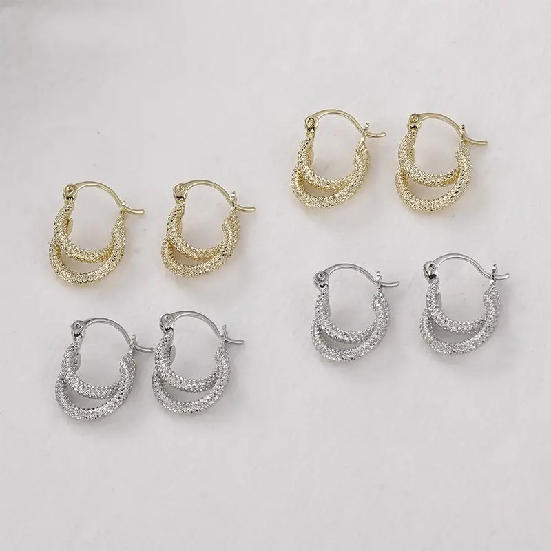 

4 шт., позолоченные серьги-гвоздики, 14 к