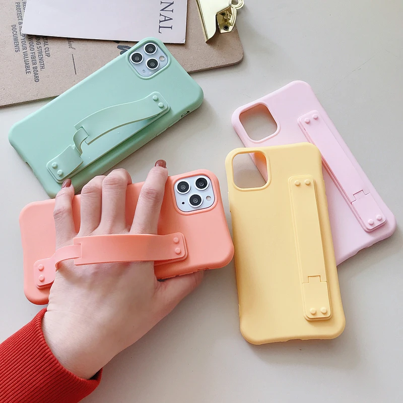 Простой чехол LOVECOM с ремешком на запястье для iPhone 12 Mini 11 Pro XR XS X Max 7 8 Plus