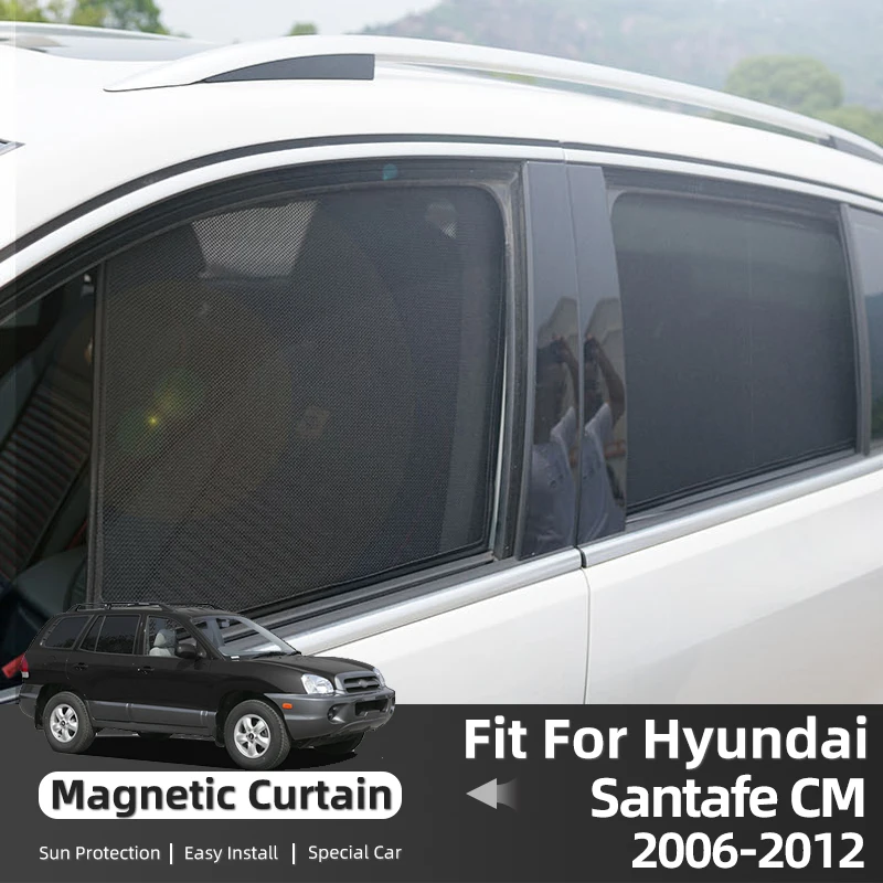 

For Hyundai Santafe CM 2006-2012 Magnetic Black Mesh Side Window Car Uv Solar Window Sun Shade Cover Accessoriy