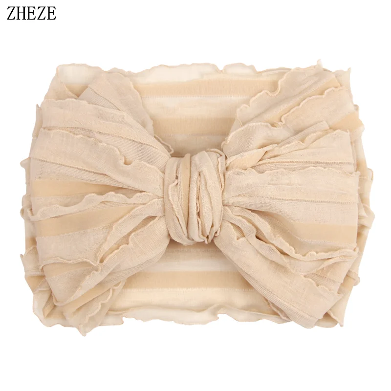 

10Pcs/Lot Trendy Candy Color 7" Tied Lotus Lace Bow Baby Wide Headband Handmade DIY Hair Accessories Hairbands For Party Girls