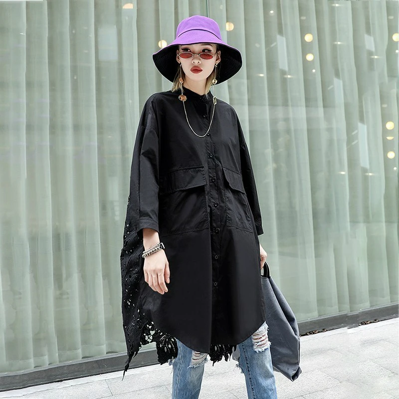 Женская блузка с вырезами на спине Повседневная Свободная рукавами летучая мышь