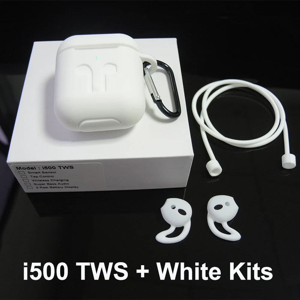 I500 TWS Смарт ушной датчик всплывающие Bluetooth наушники беспроводные наушники gps местоположения для IOS изменение Bluetooth имя наушники - Цвет: i500 with White Kits