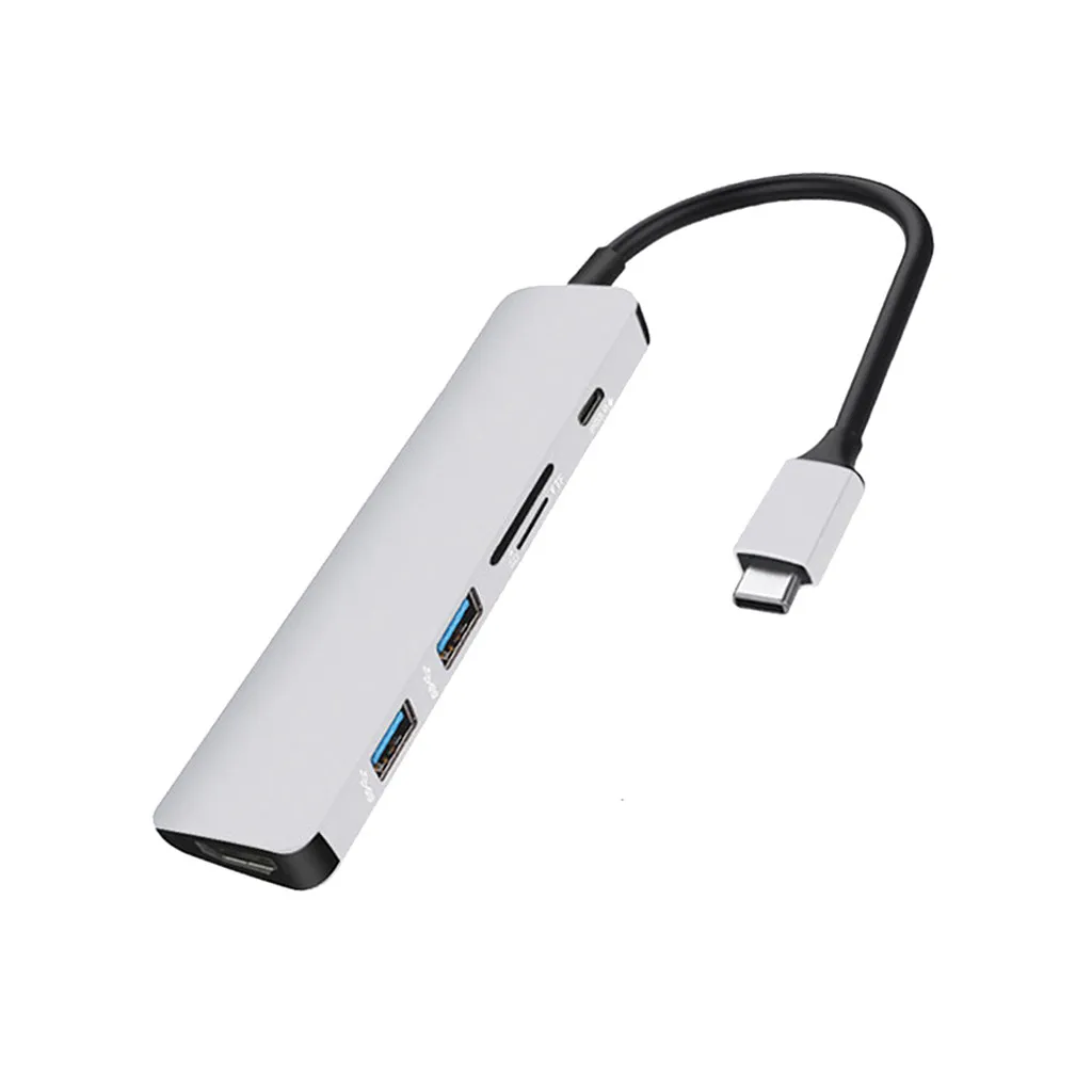 Ouhaobin 6in1 Type-C Hub USB 3.0 Adapter to HDMI 4 K Video PD usb3.0 for Reader SD / TF Card Port PC | Компьютеры и офис