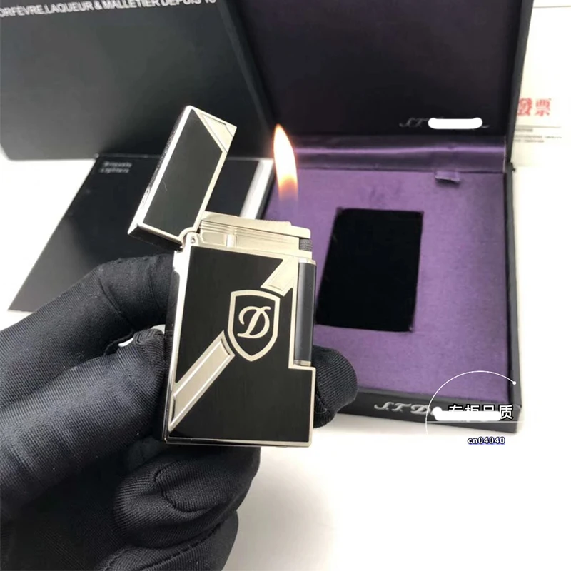 

100% New vintage dupont bright sound gas lighter windproof copper body for cigarette
