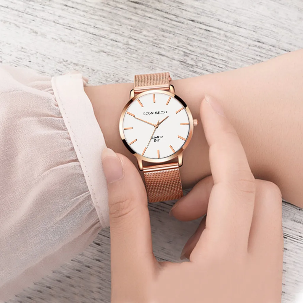 Ladies Watch Rose Gold Stainless Wrist Women Bracelet Watches Elegant business party net with watch dress часы женские 30* |
