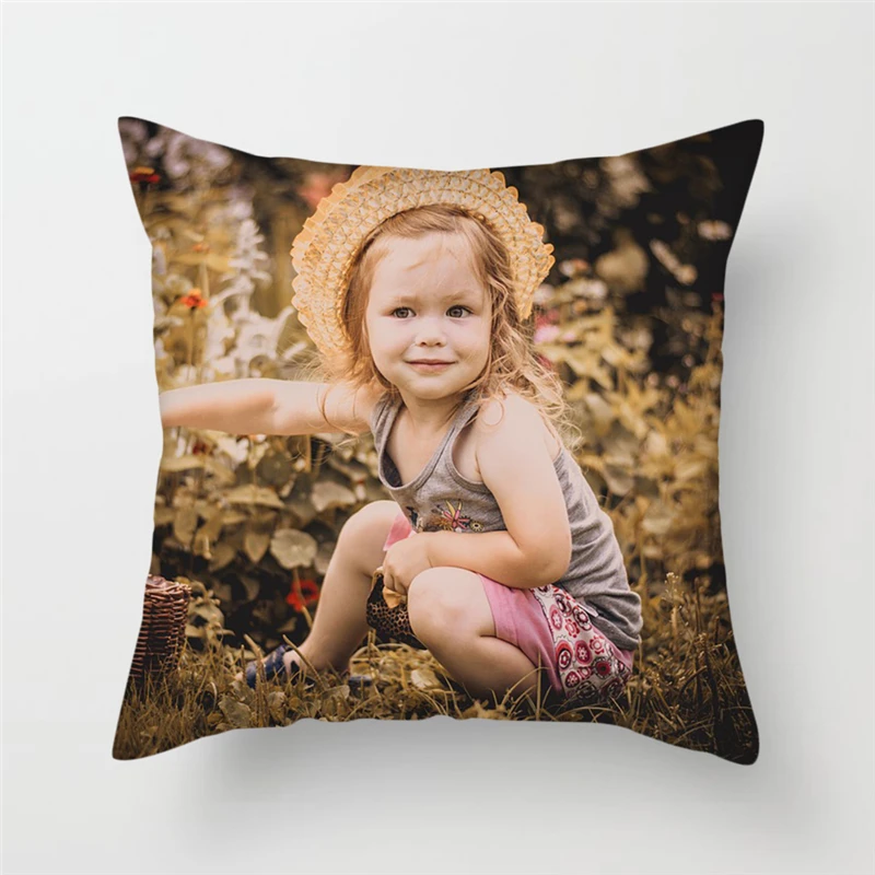 

Photo Printing Custom Cushion Cover DIY Customized Throw Pillowcase Home Decoration Square Pillow Sofa Cushion 45*45CM