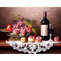 40x50cm oil painting by numbers red wine unique gift acrylic paint unframe drawing by numbers wine glass home decoration