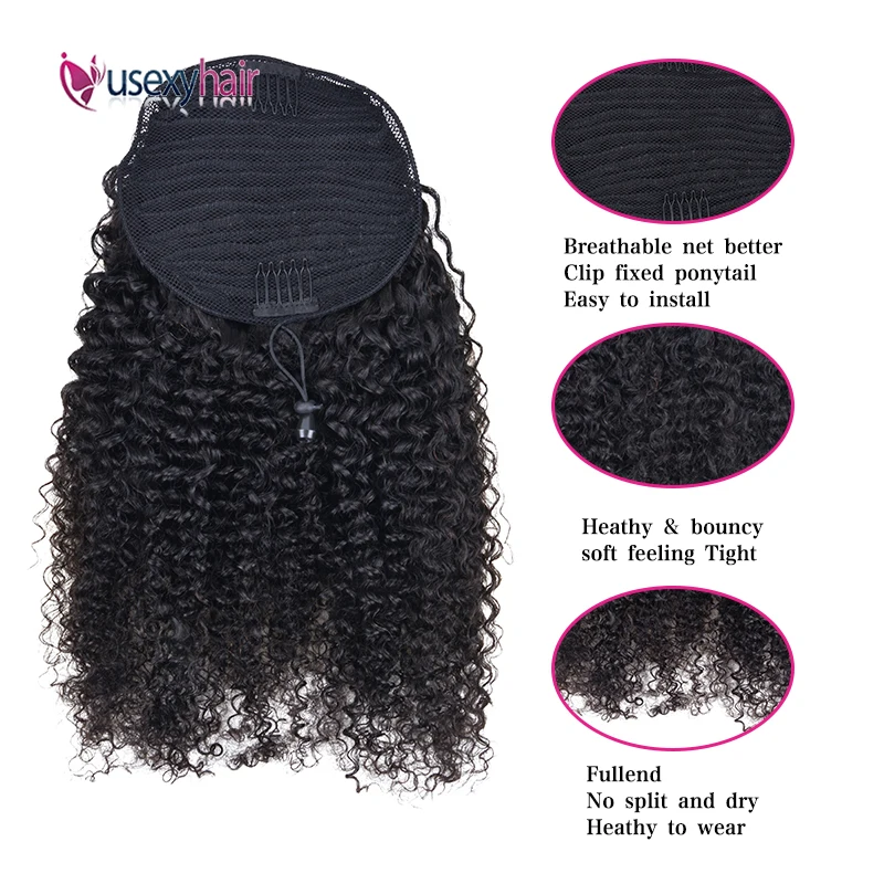 Кудрявые человеческие волосы конский хвост бразильский Реми Омбре глубокая