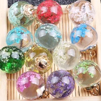 10pcs pendant for charms color dried daisy flower transparent glass ball bottle jewelry making diy necklace earrings accessories