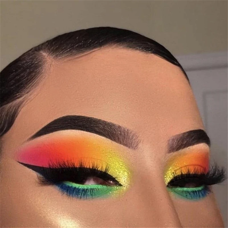 ФОСФОРНЫЕ флуоресцентные неоновые пигментные тени для век 12 цветов Палетка