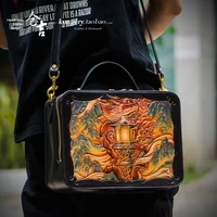 %e2%98%85%e2%98%85carved dragon china wind restoring ancient ways inclined shoulder bag leather handbags leisure backpack carving