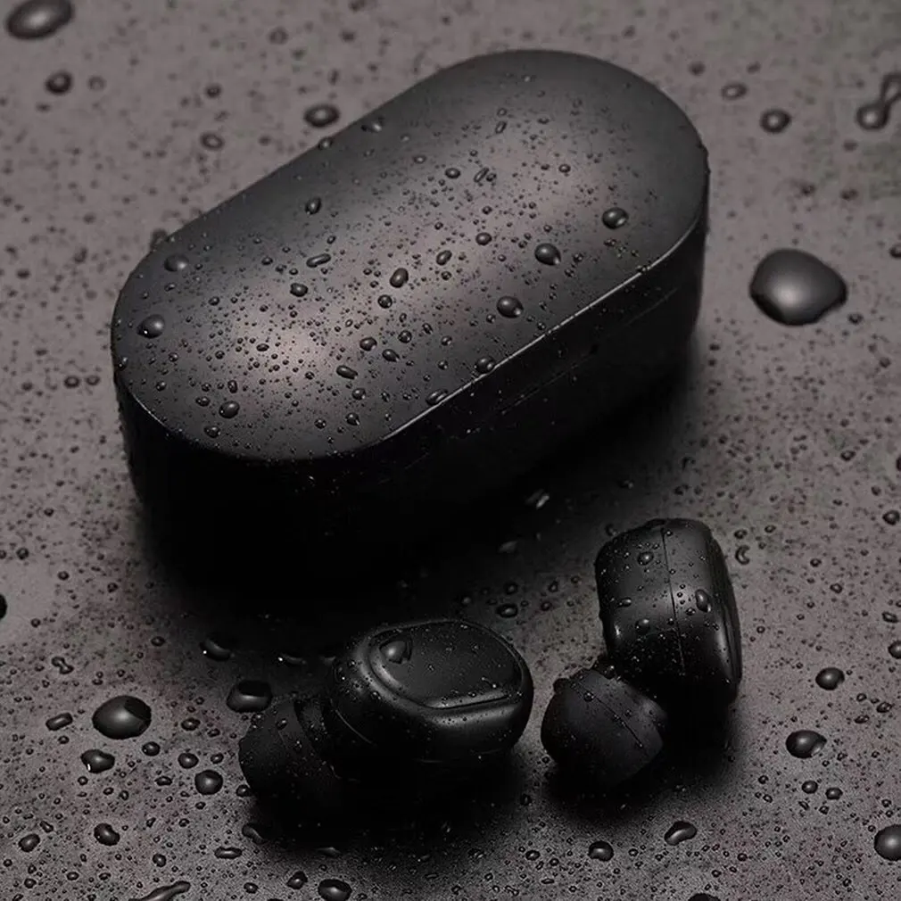 Черный M1 Bluetooth гарнитуры против Redmi Airdots беспроводные наушники 5,0 TWS наушники с шумоподавлением микрофон для iPhone Xiaomi huawei samsung - Цвет: Черный