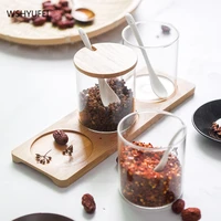 japanese transparent glass sealed storage jar with lid spice jar dried fruit snack container bottle coffee tea jar kitchen tool