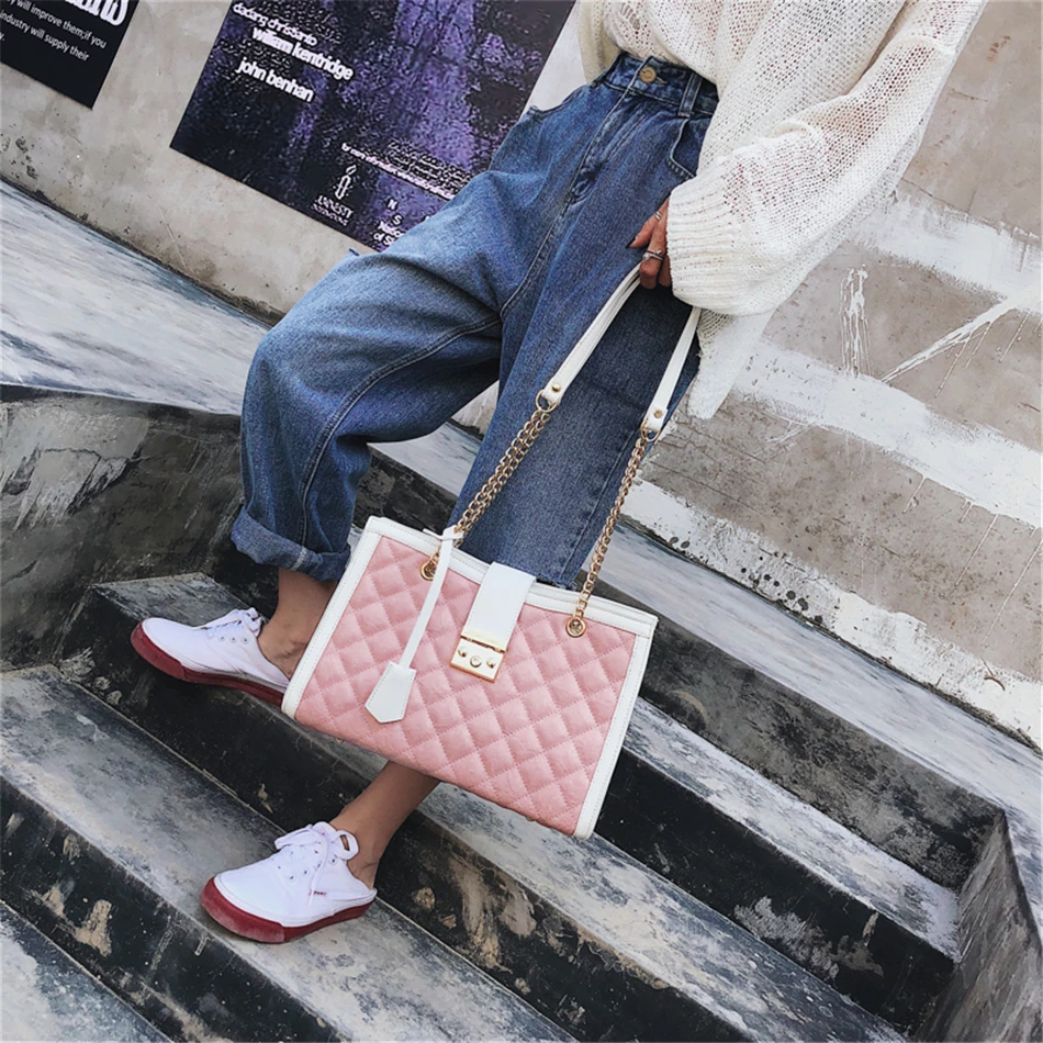 Трендовая модная женская сумка на руку с цепочкой Высококачественная мягкая