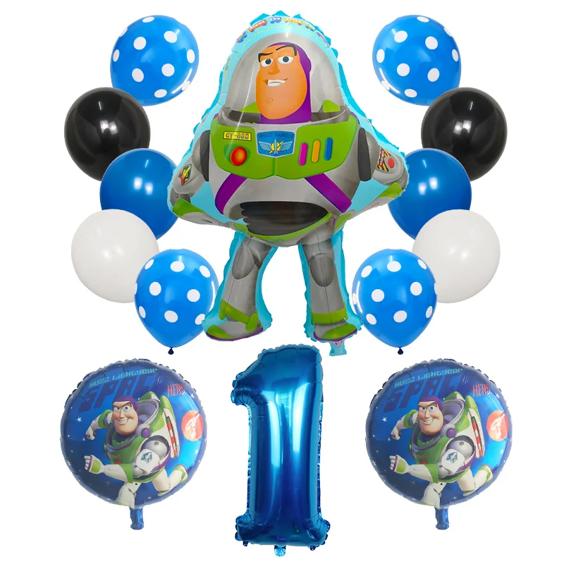 14pcs/lot Cartoon Toy Woody Captain Buzz Lightyear Foil Balloons Superhero Story Latex Air Globos Kids Birthday Party Decoration - купить по