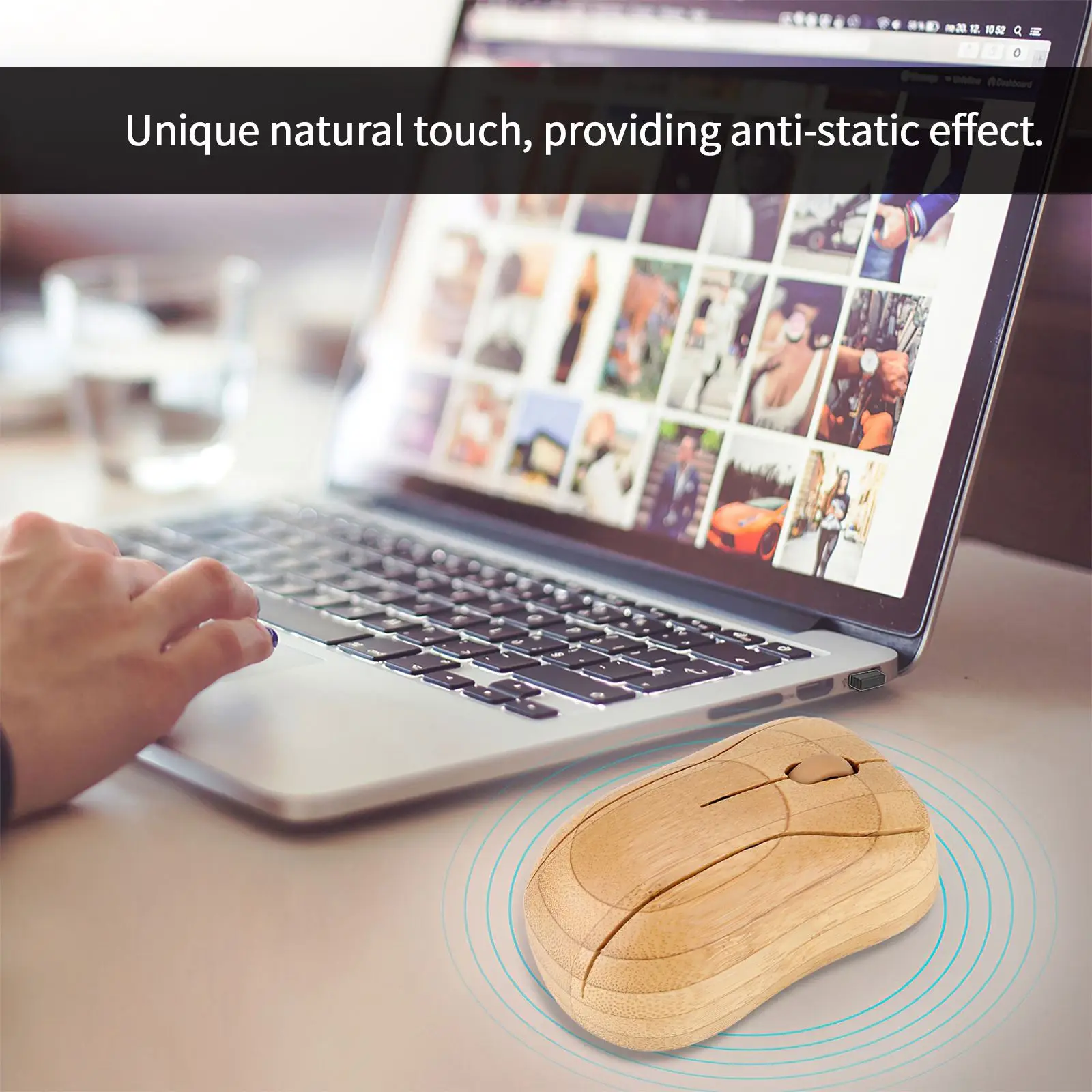 

Bamboo Wireless Mouse Wooden Laptop Mouse Exquisite Design Exquisite Elegant In Appearance High Performance For Office Laptop