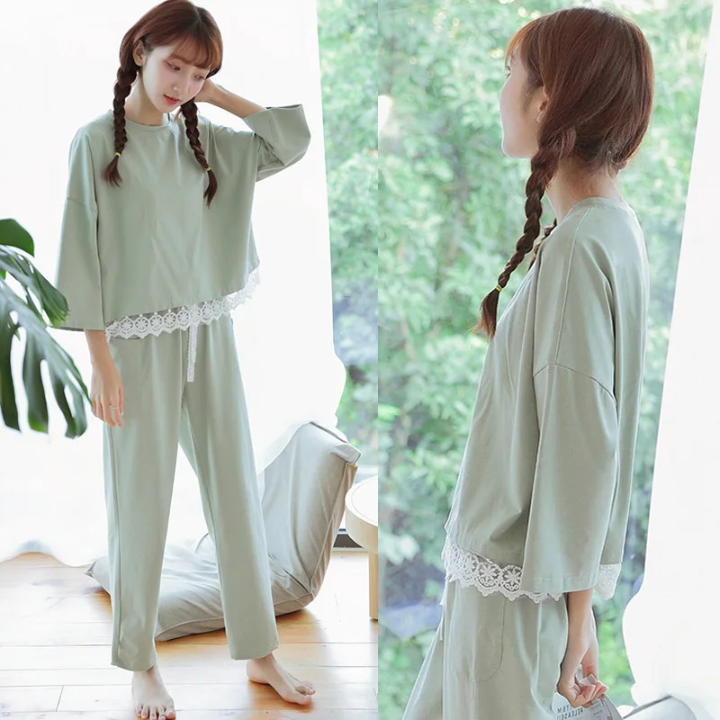 Новинка футболка с длинными рукавами для женщин и девочек брюки домашний костюм