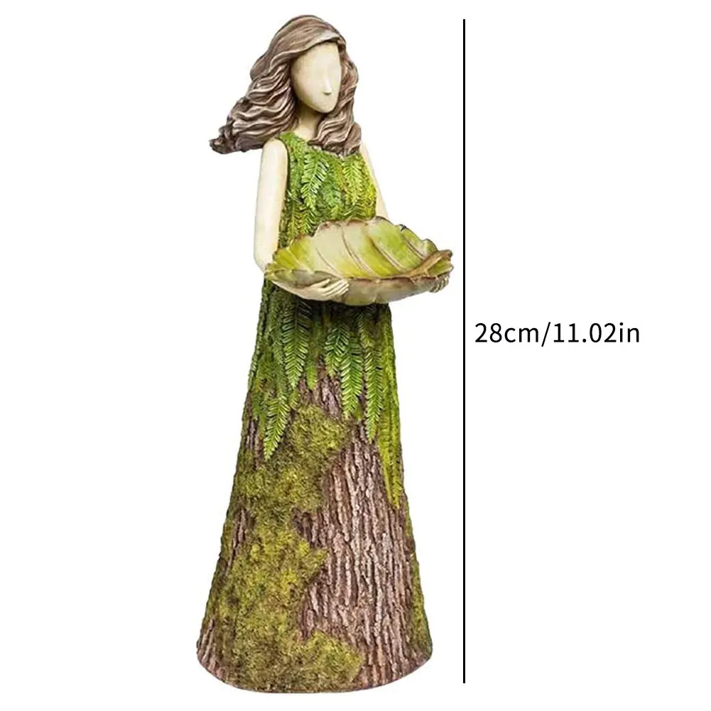 

Sherwood Fern Fairy Statuary With Bird Feeder Resin Ornament Outdoor Garden Statue Super Cute SCVD889 Cute Decoratie Figurine