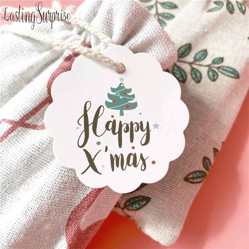 Бумажные бирки крафт рождественские 50 шт вешалки Рождественская елка